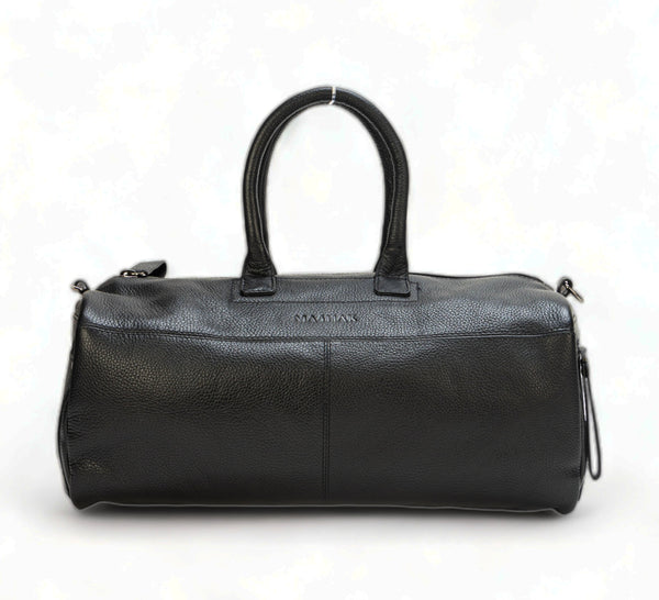 Zenith: Pebbled Leather Gym Duffel Bag (Black)