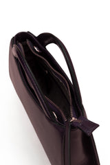 Svelte: Glass Finish Leather Clutch and Crossbody Bag (Purple)