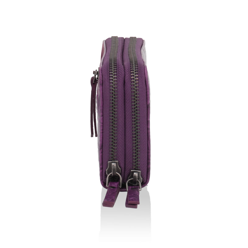 Panache: Double Zip Womens’ Wallets (Purple)