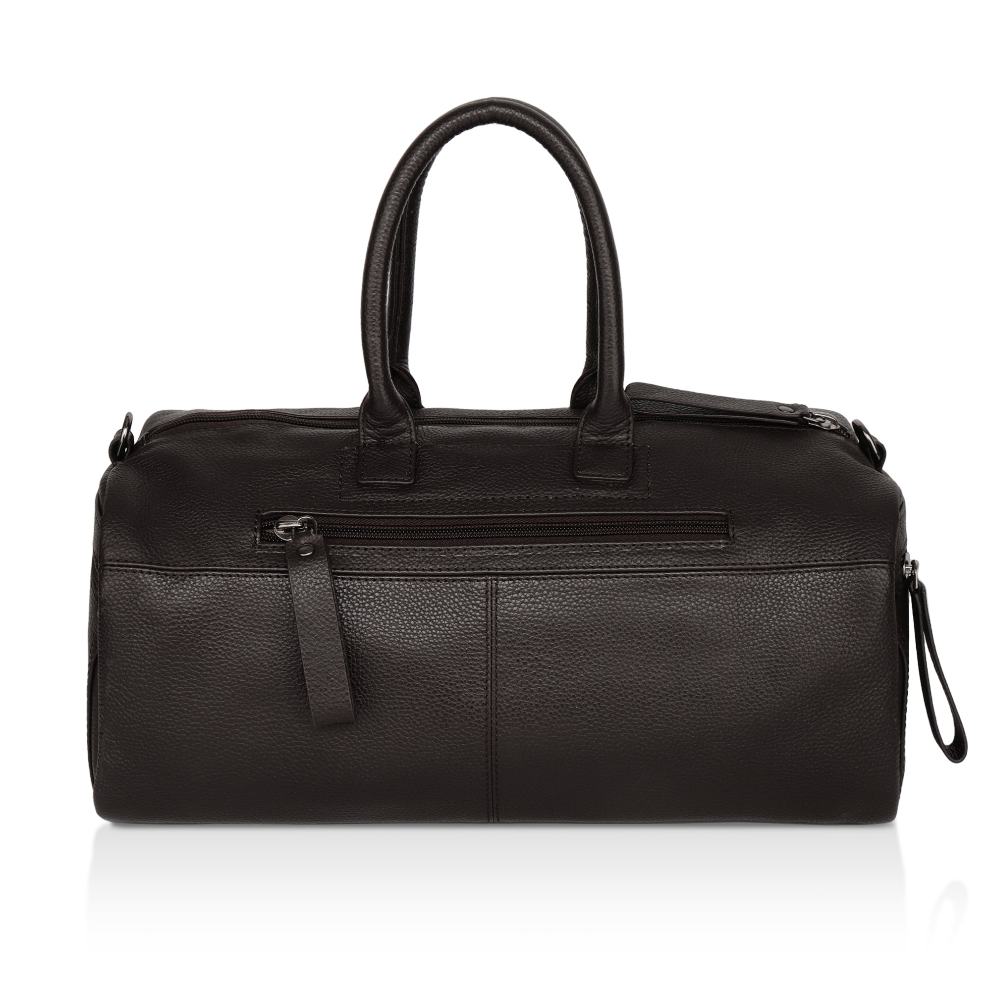 Zenith: Pebbled Leather Gym Duffel Bag (Brown)