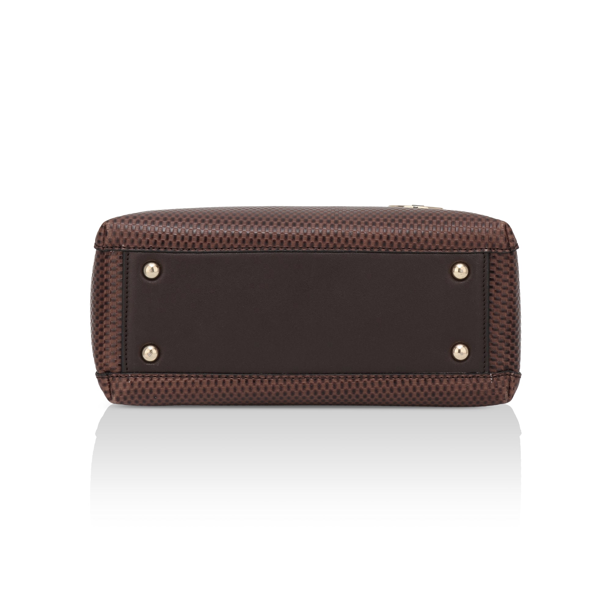 Opula: Scaled Leather Handbag (Brown)