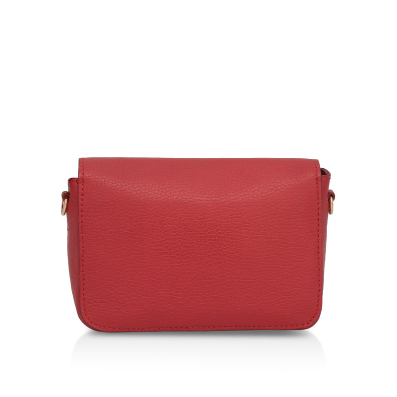 Eva : Pebbled Leather Crossbody Bag (Hot Pink)