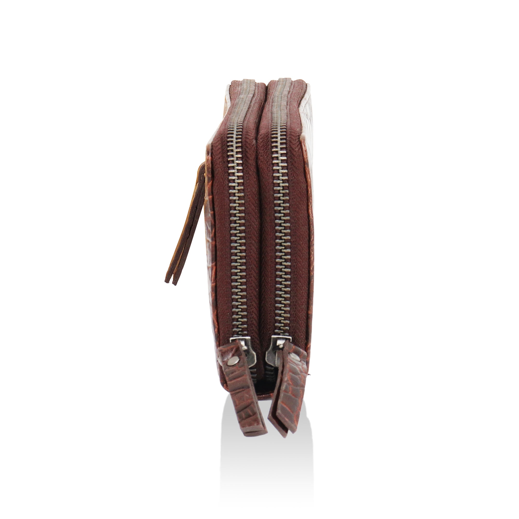 Panache: Double Zip Womens’ Wallets (Brown)