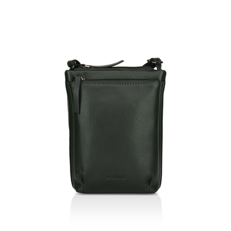 Sienna: Napa Leather Crossbody Bag (Dark Green)