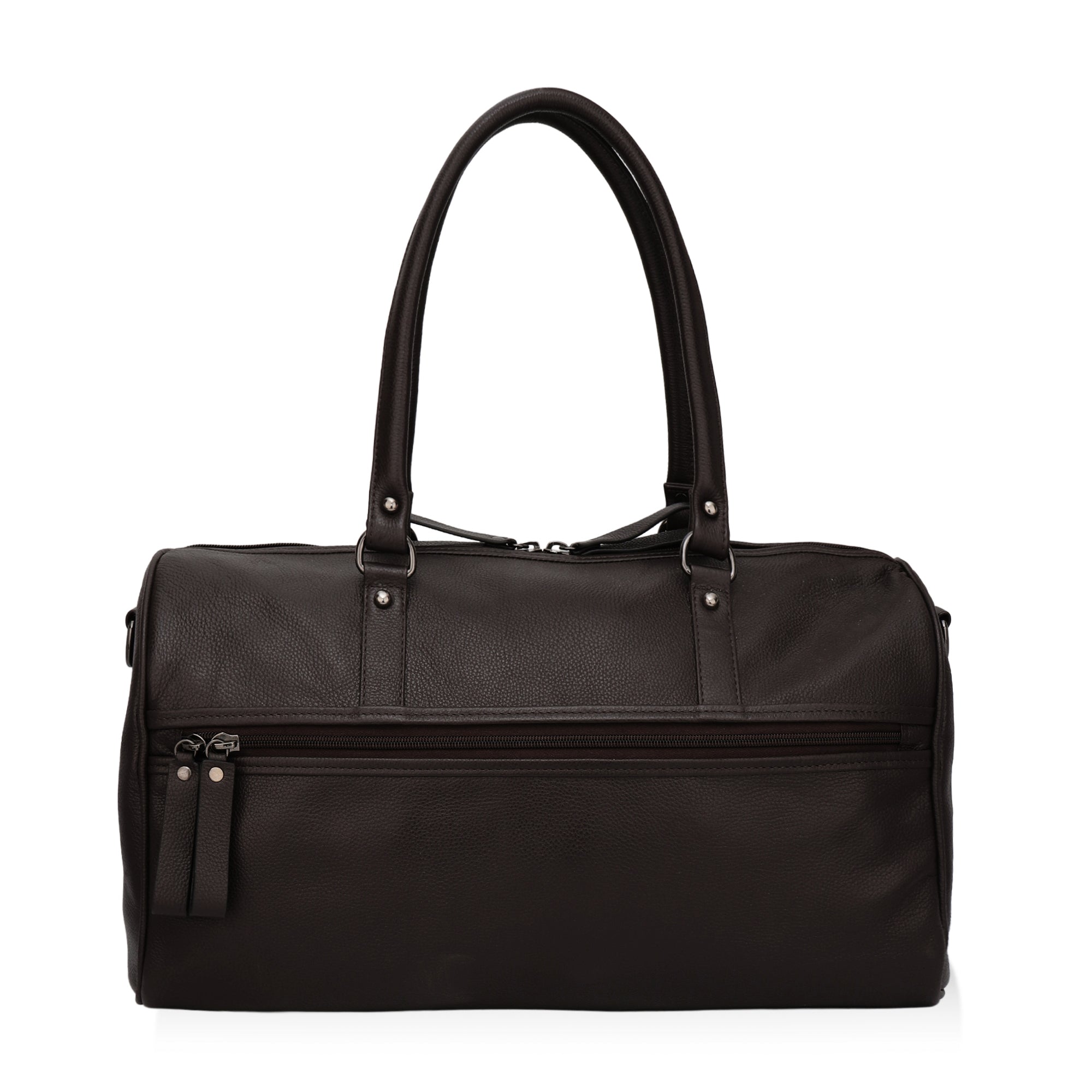 Elité: Pebbled Leather Travel Duffel Bag (Brown)
