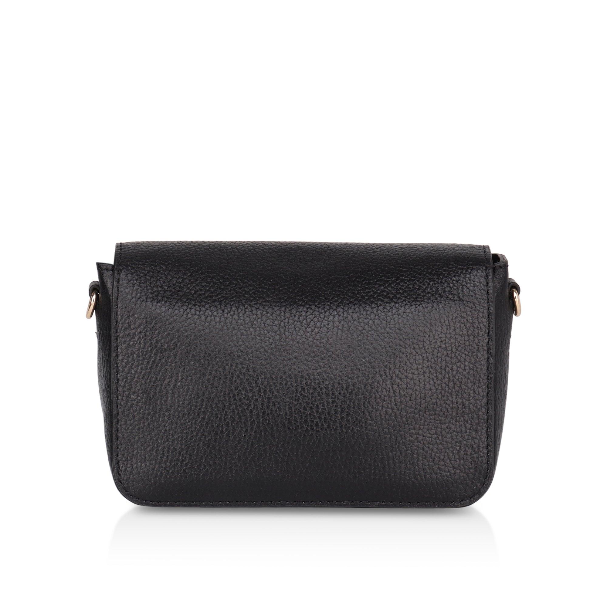Eva : Pebbled Leather Crossbody Bag (Black)