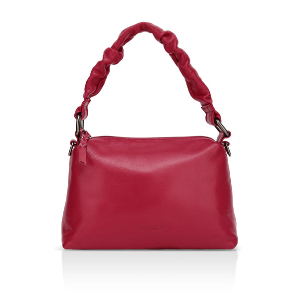 Verve: Napa Leather Crossbody Bag (Hot Pink)