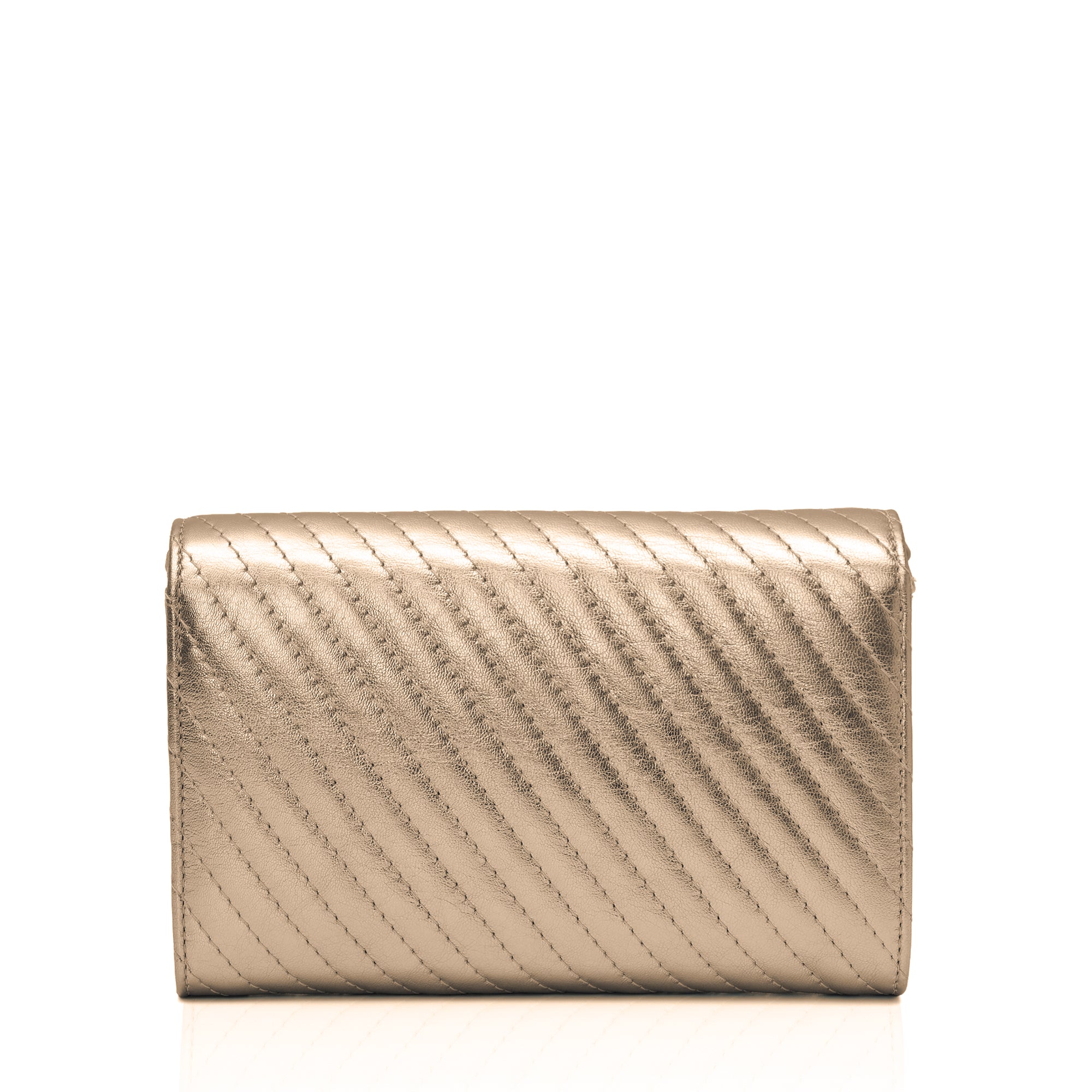 Elara: Metallic Leather Crossbody Bag (Gold)
