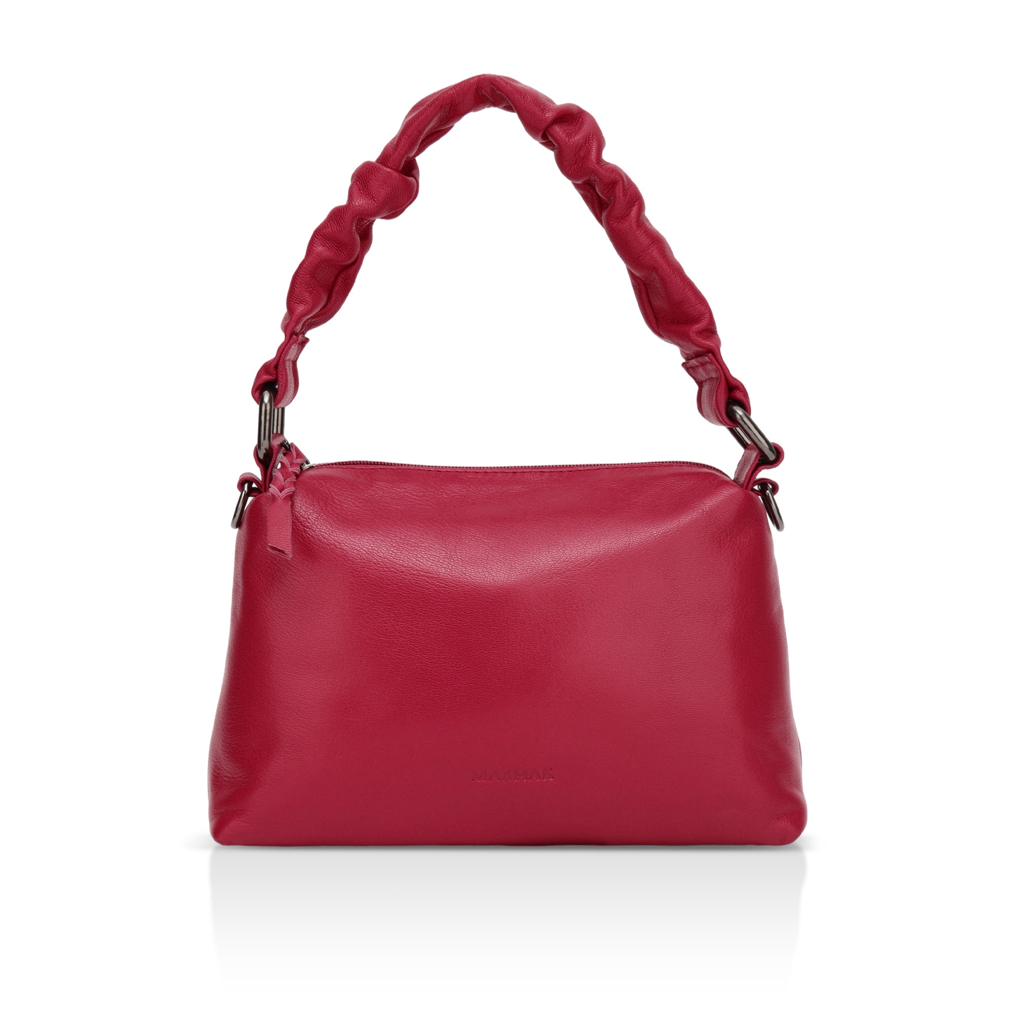 Verve: Napa Leather Crossbody Bag (Hot Pink)