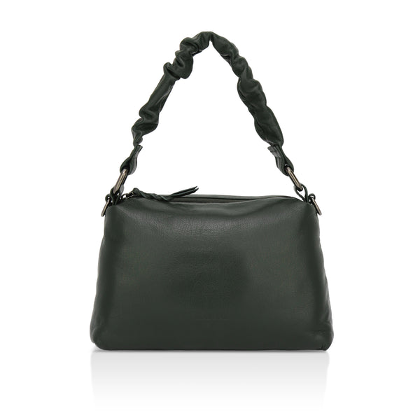 Verve: Napa Leather Crossbody Bag (Dark Green)