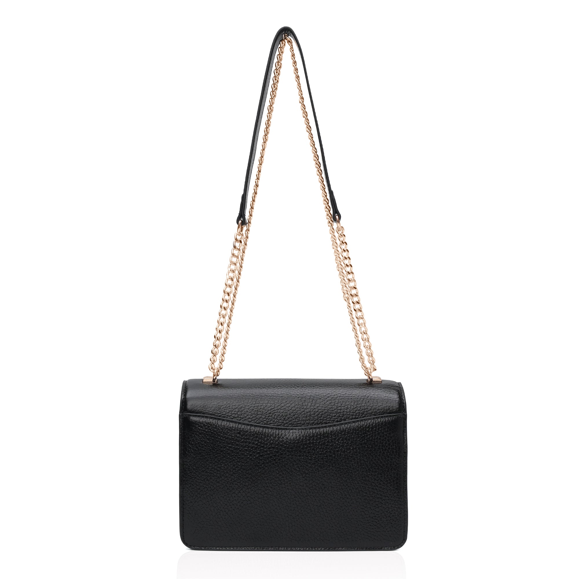 Lustra: Metallic Leather Shoulder Bag (Black)