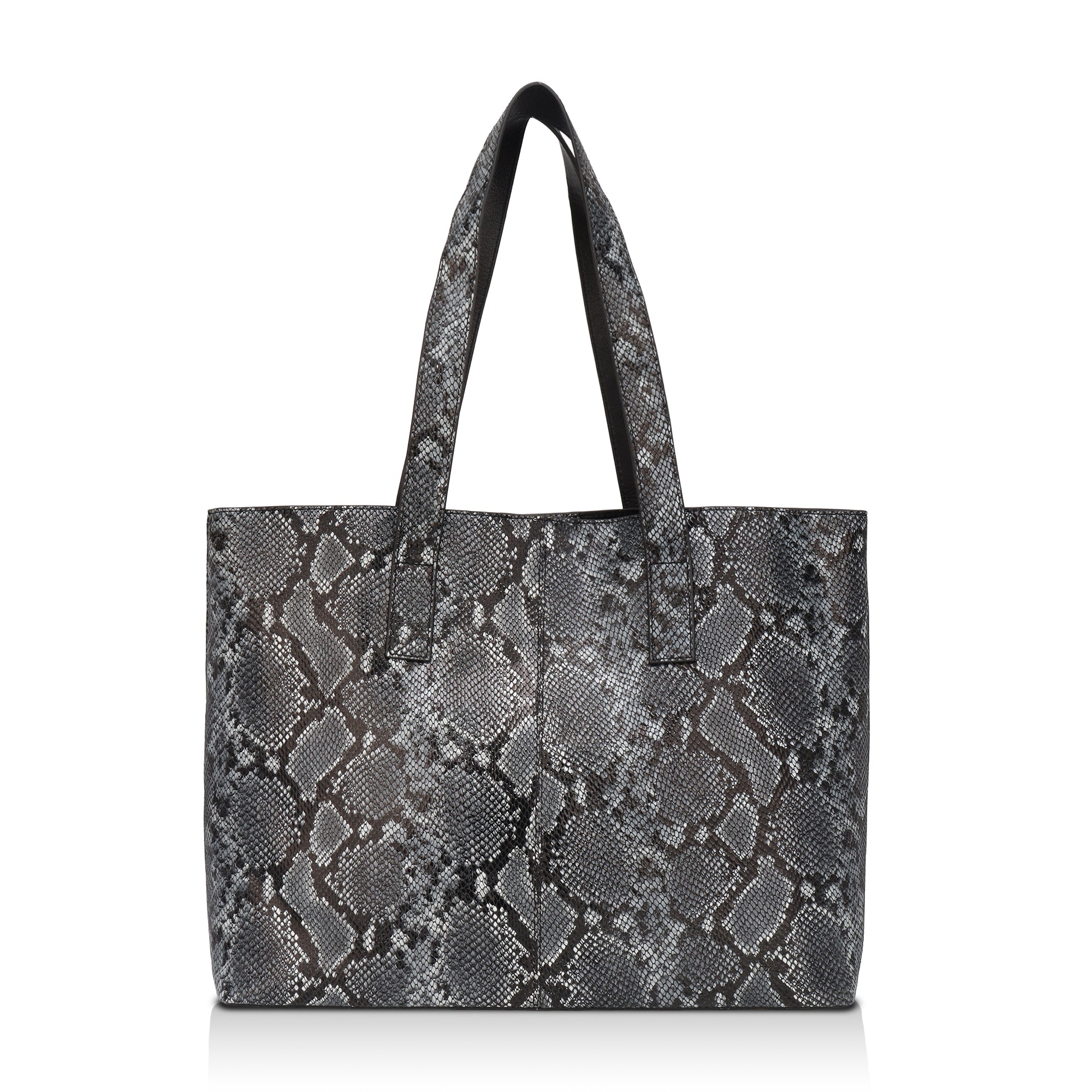 Wild Allure: Italian Leather Tote Bag (Black)