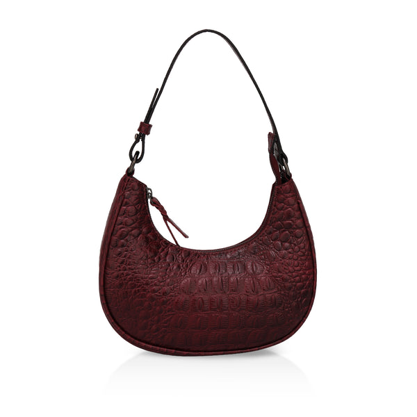 Dazzlo: Luxury Leather Shoulder Bag (Cherry Red)