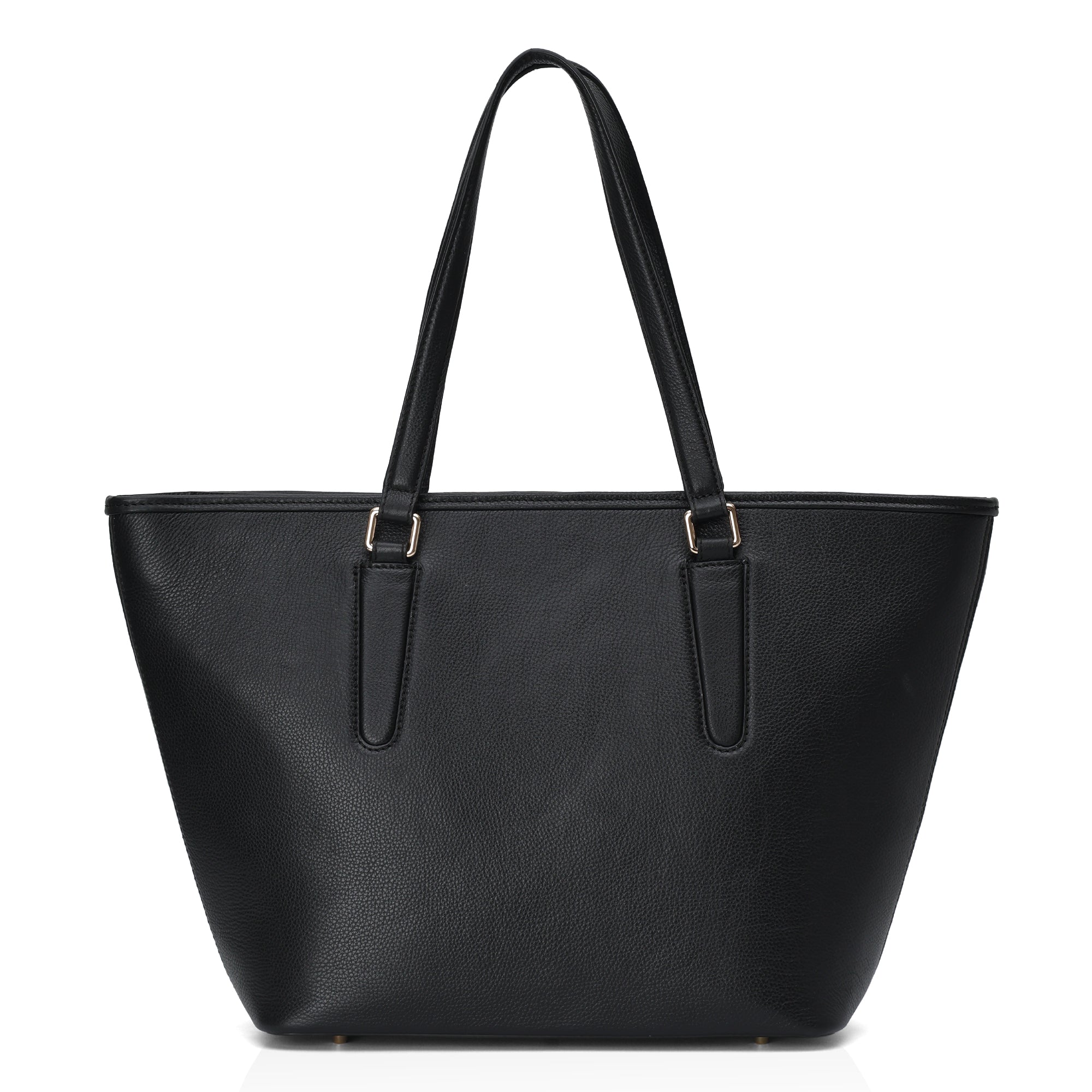 Pinnacle: Pebbled Leather Laptop Tote Bag (Black)