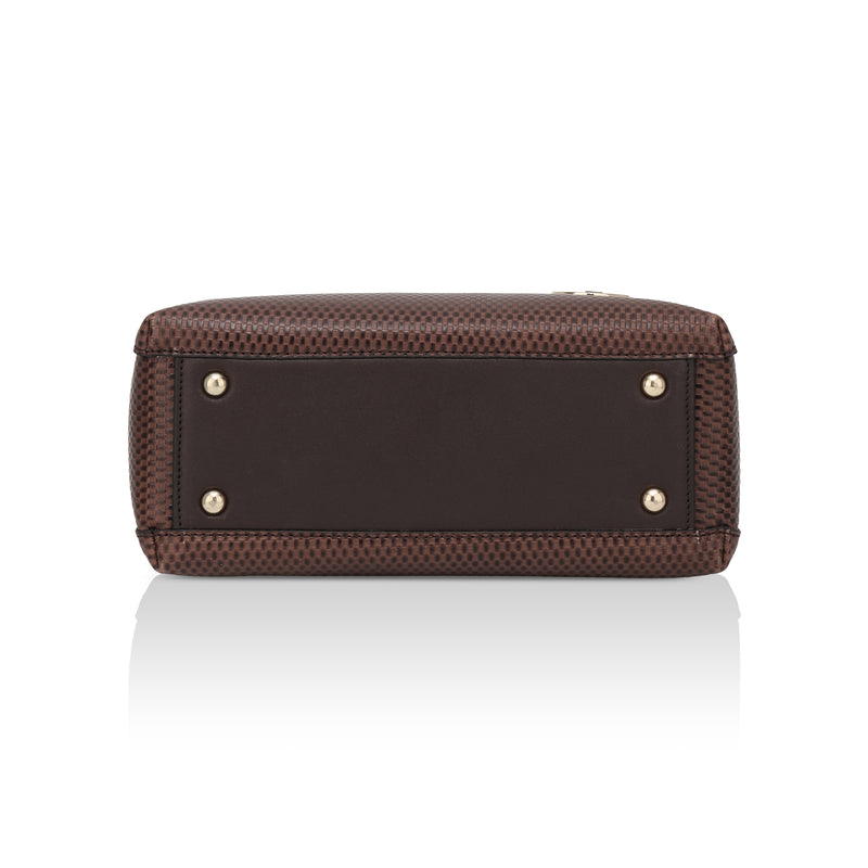 Opula: Scaled Leather Handbag (Brown)