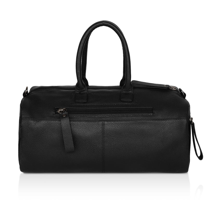 Zenith: Pebbled Leather Gym Duffel Bag (Black)