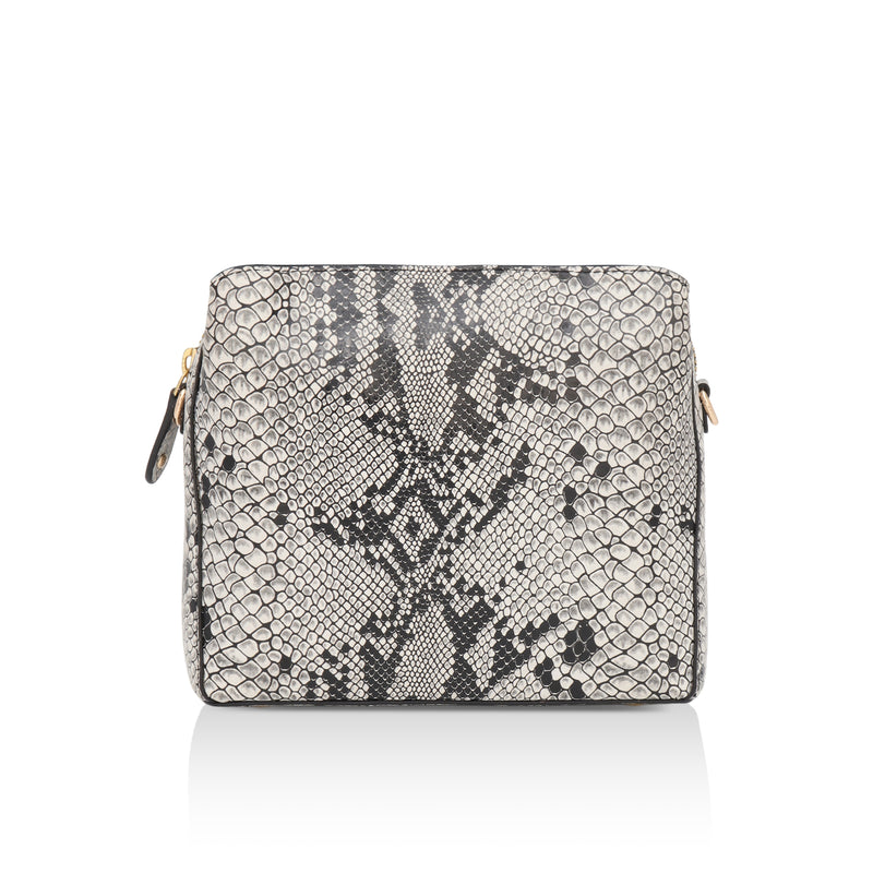 Savannah: Italian Leather Crossbody Bag (White)
