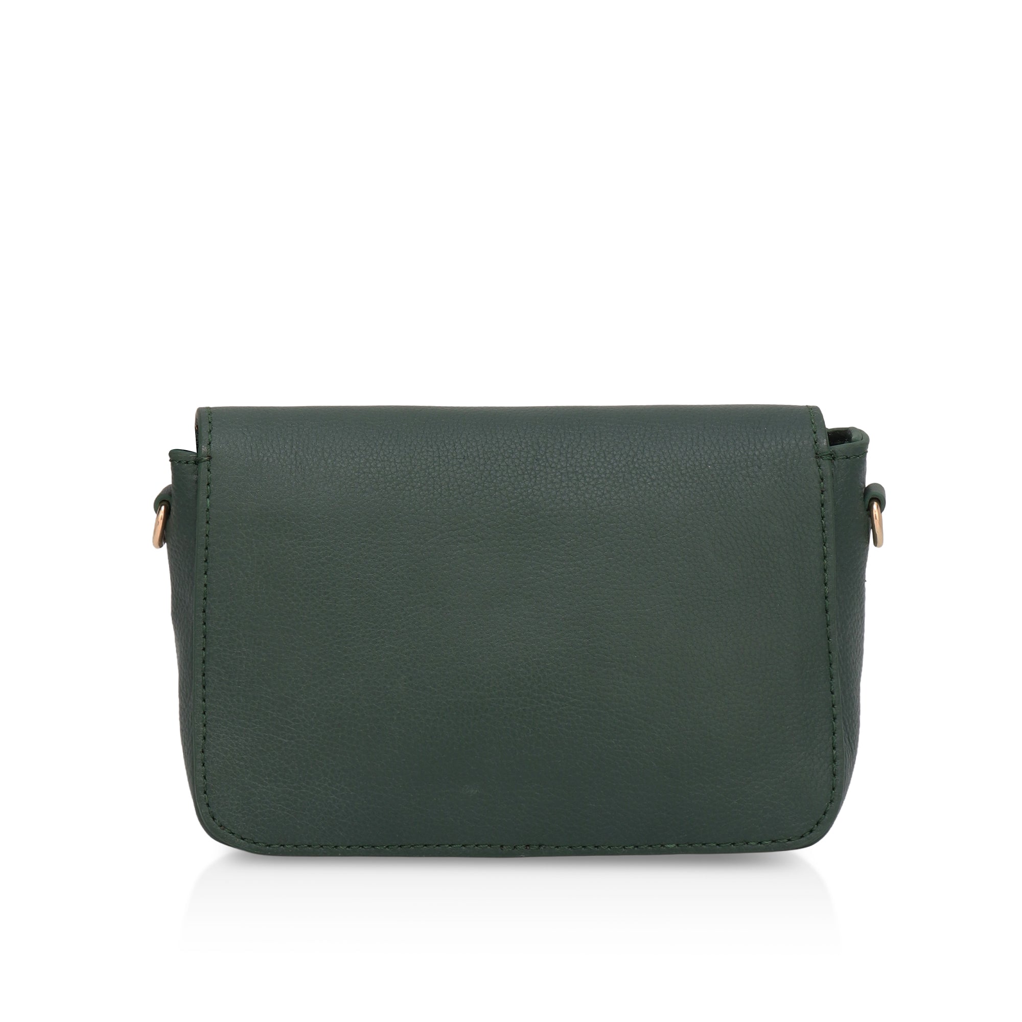Eva : Pebbled Leather Crossbody Bag (Forest Green)