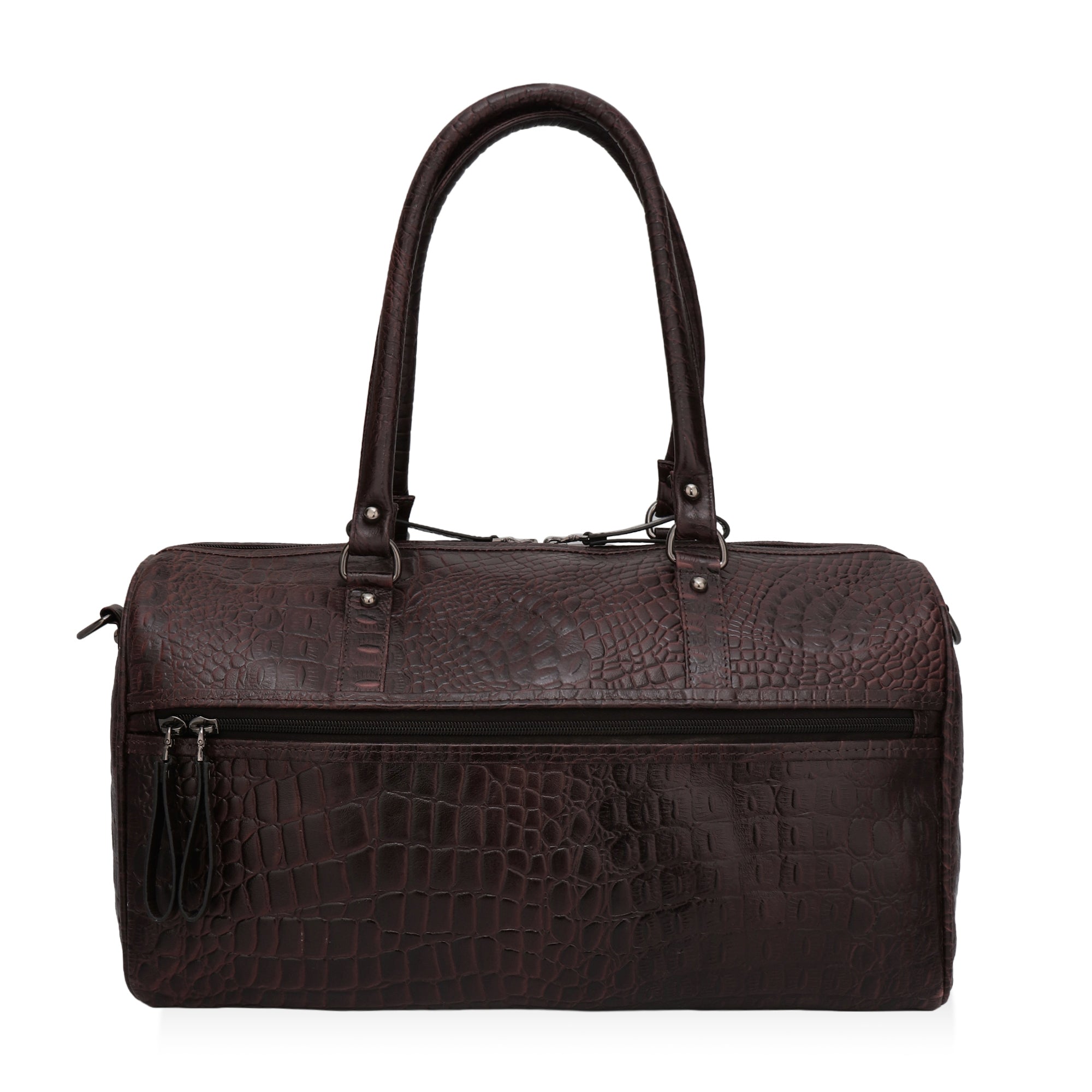 Elité: Luxury Leather Travel Duffel Bag (Brown)