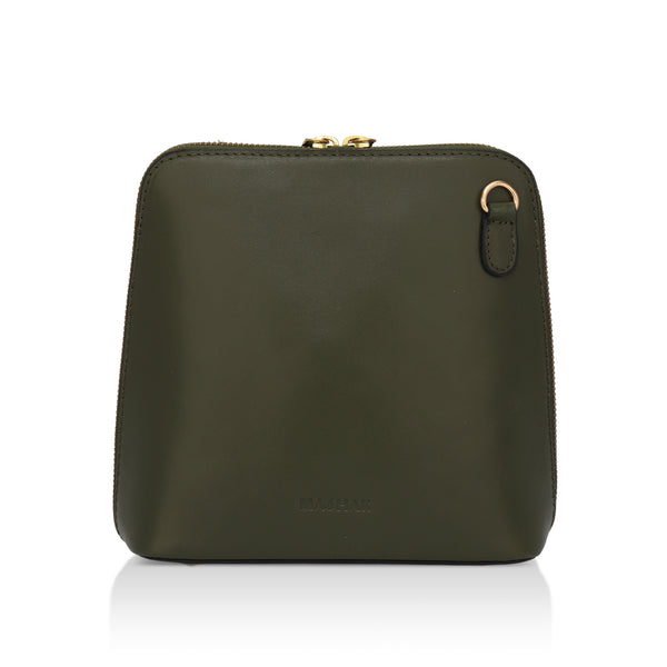 Luxeblend: Full Grain Leather Crossbody Bag (Olive)