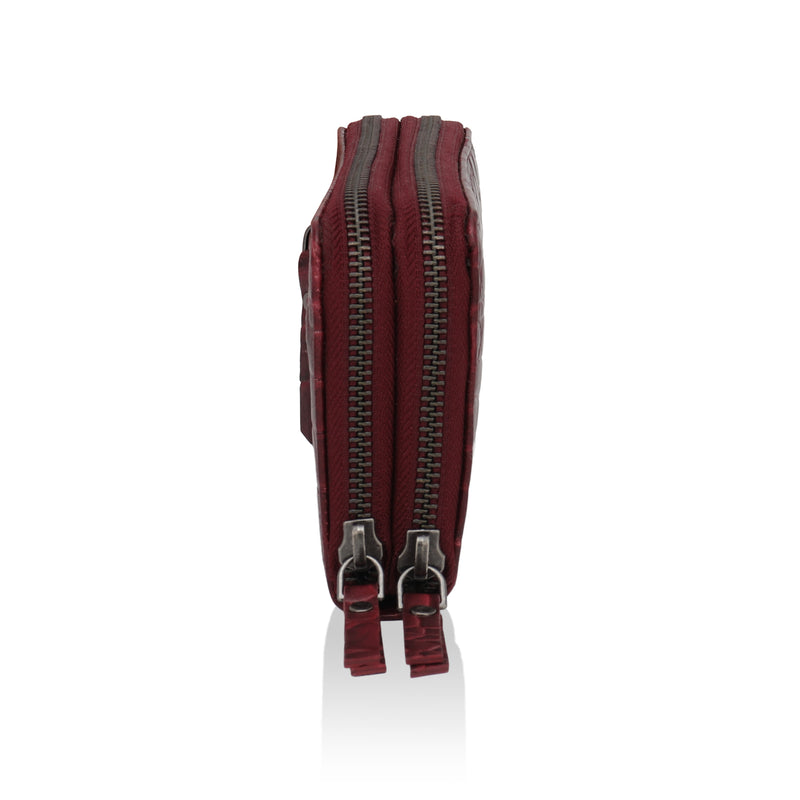 Panache: Double Zip Womens’ Wallets (Cherry Red)