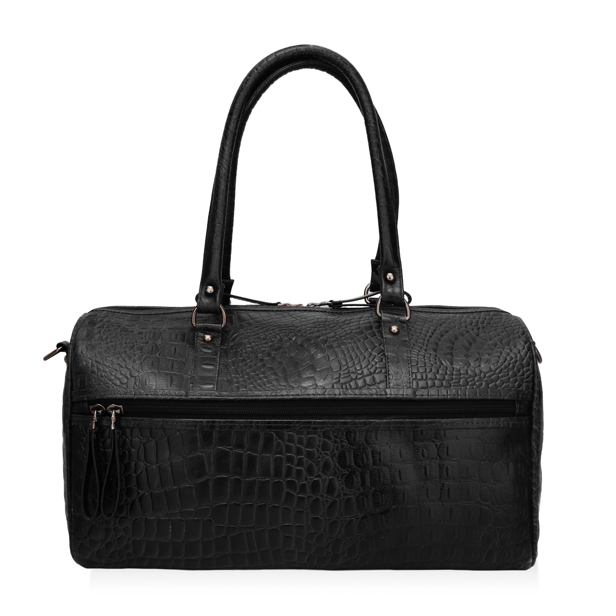 Elité: Luxury Leather Travel Duffel Bag (Black)