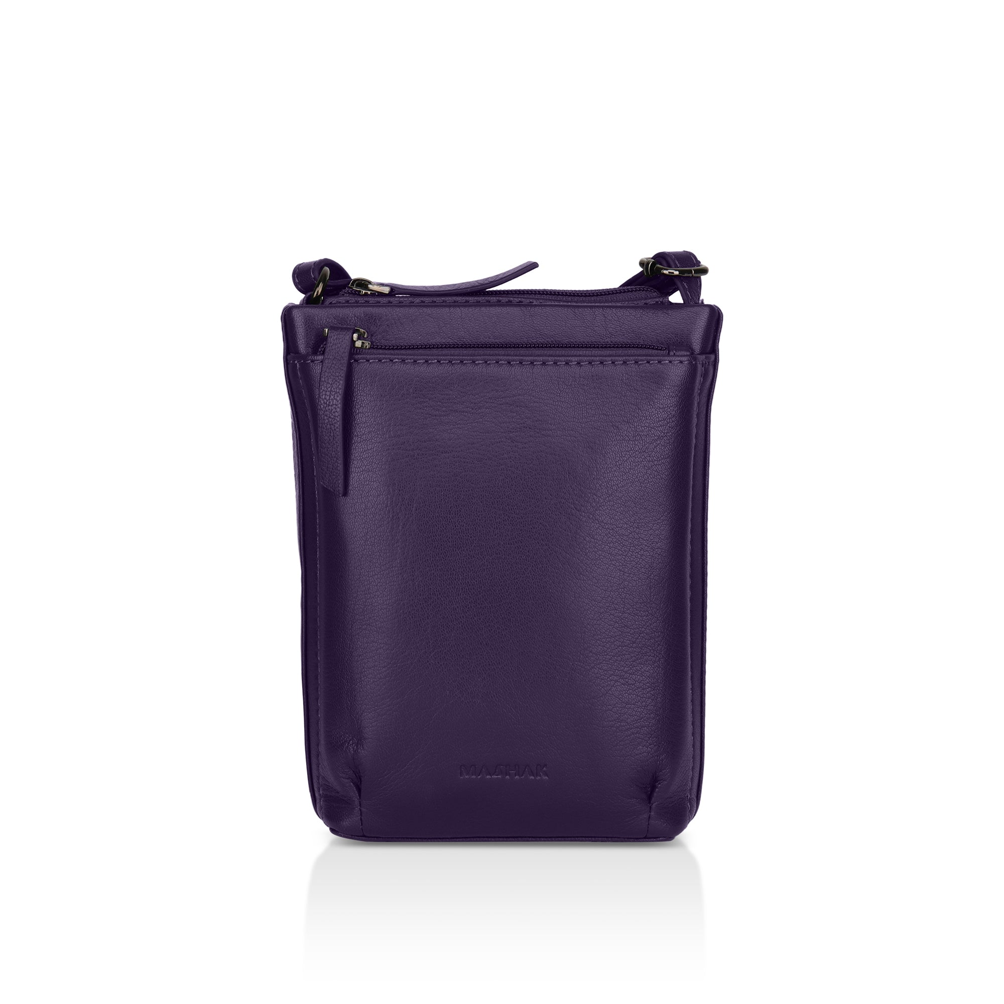 Sienna: Napa Leather Crossbody Bag (Purple)