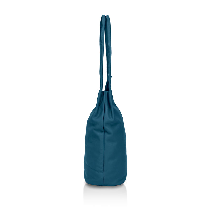 Boho: Soft Napa Leather Tote Bag (Teal)