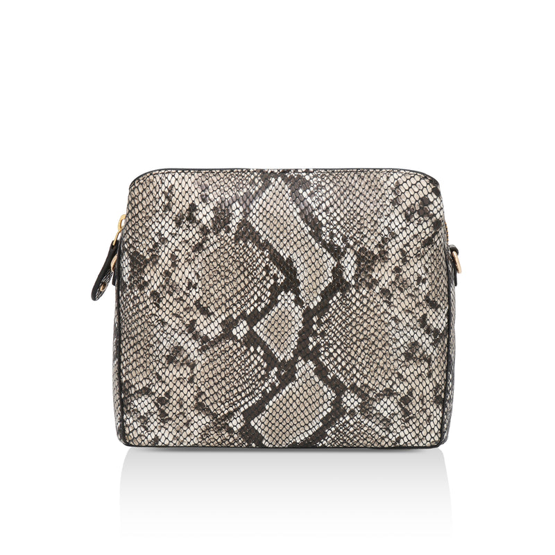 Savannah: Italian Leather Crossbody Bag (Grey)