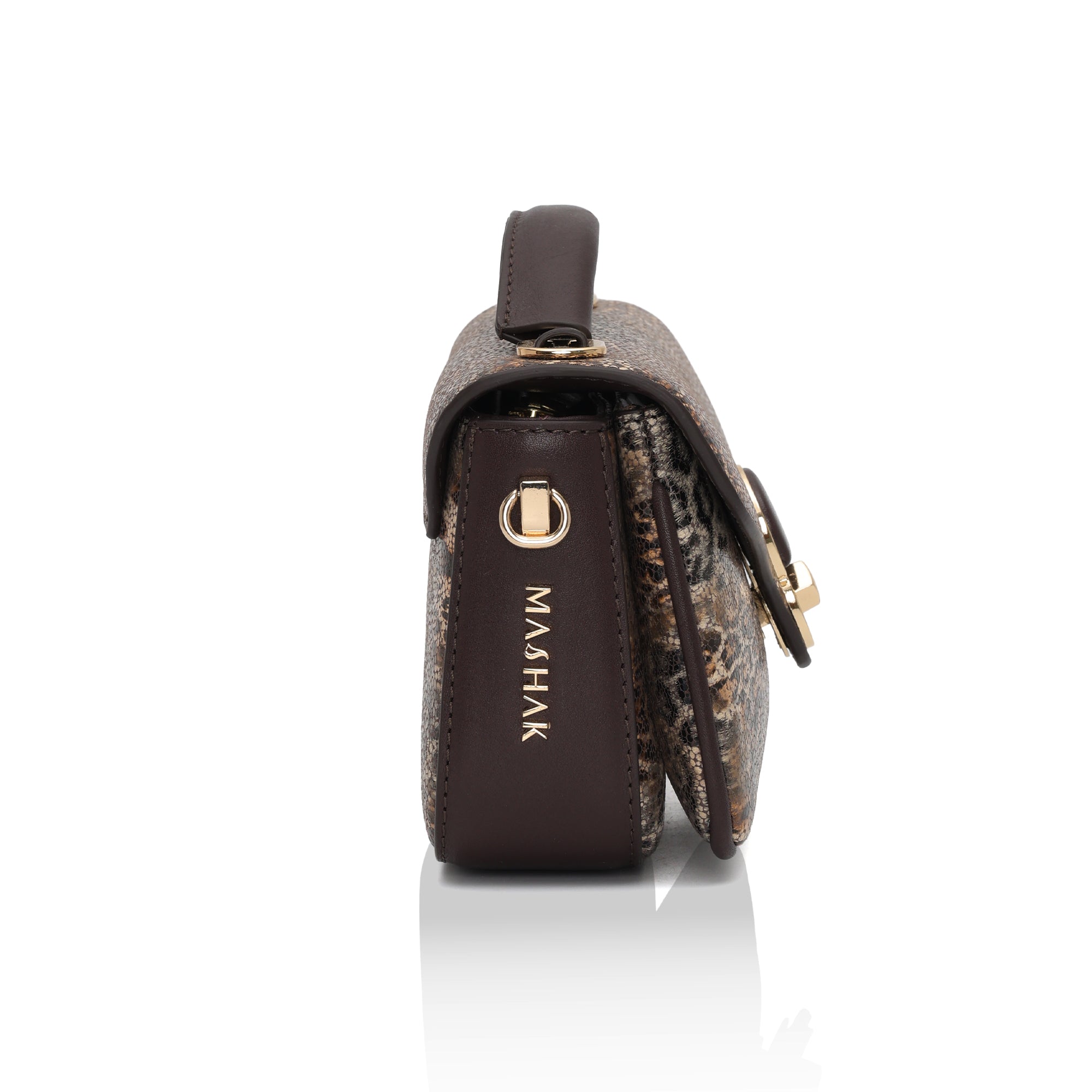 Terra : Italian leather Crossbody Bag (Brown)