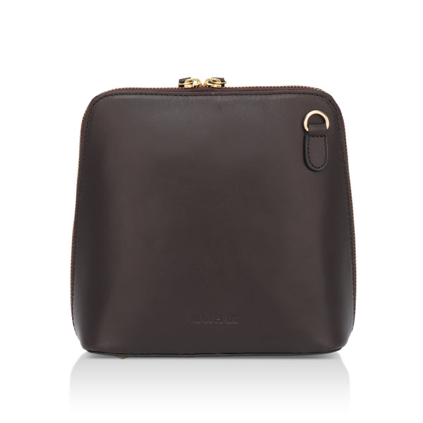 Luxeblend: Full Grain Leather Crossbody Bag (Brown)
