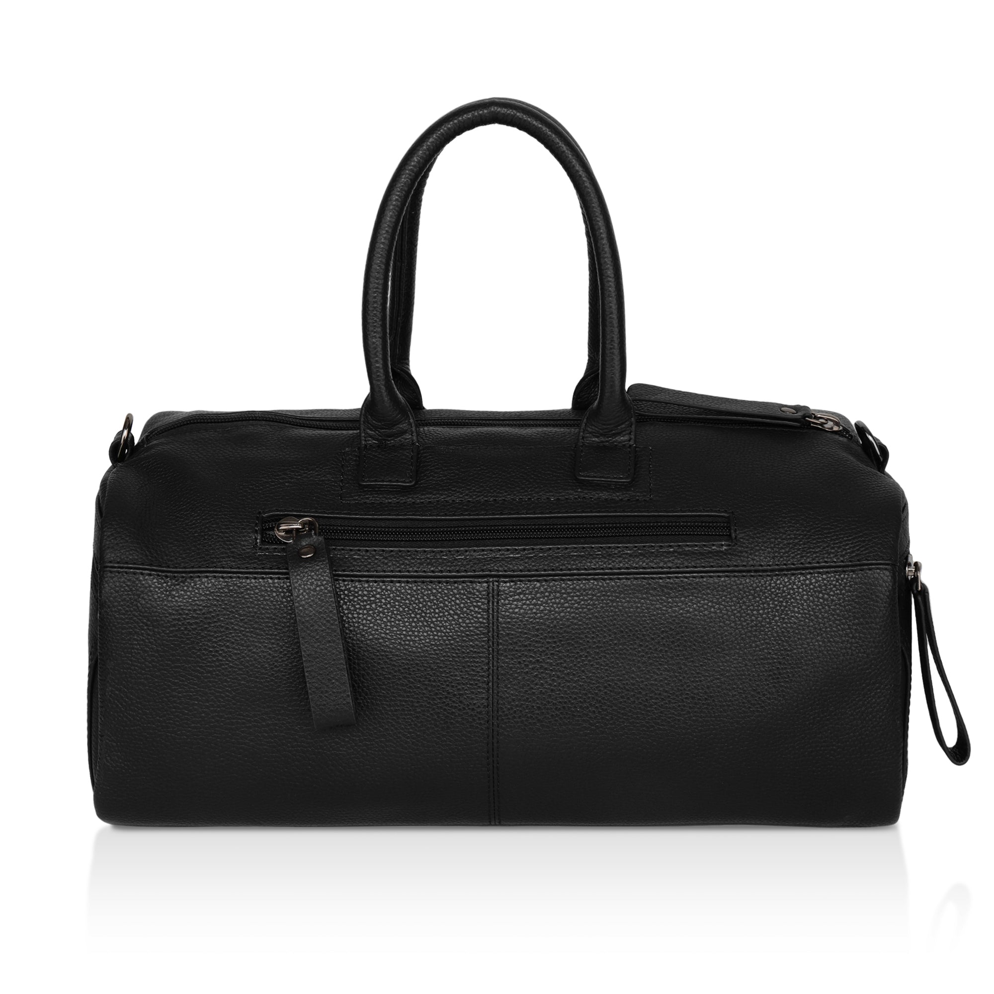 Zenith: Pebbled Leather Gym Duffel Bag (Black)