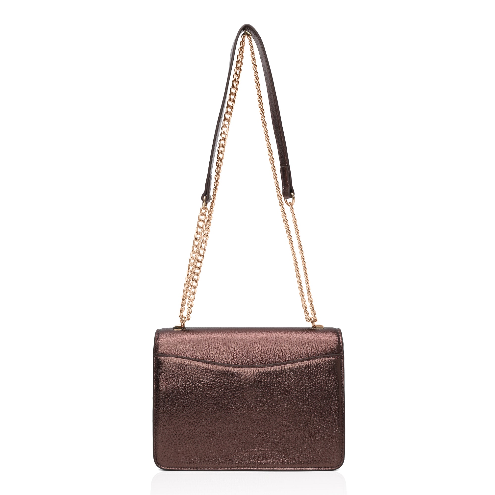 Lustra: Metallic Leather Shoulder Bag (Wine)