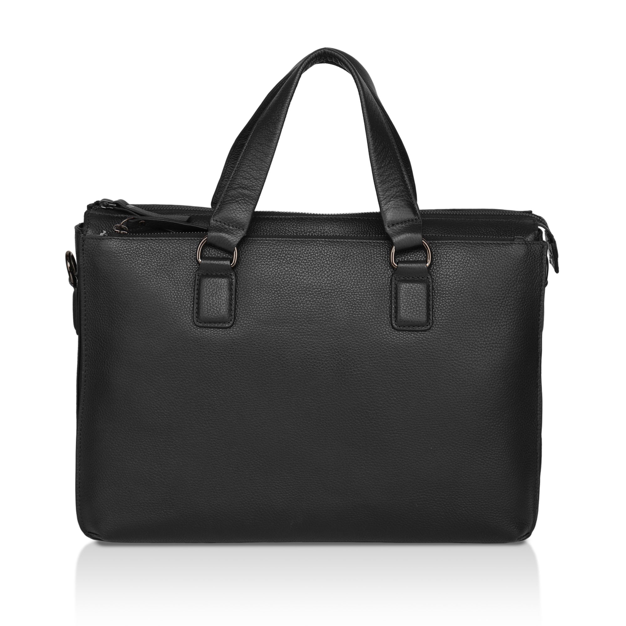 Nexa: Pebbled Leather Laptop Bag (Black)