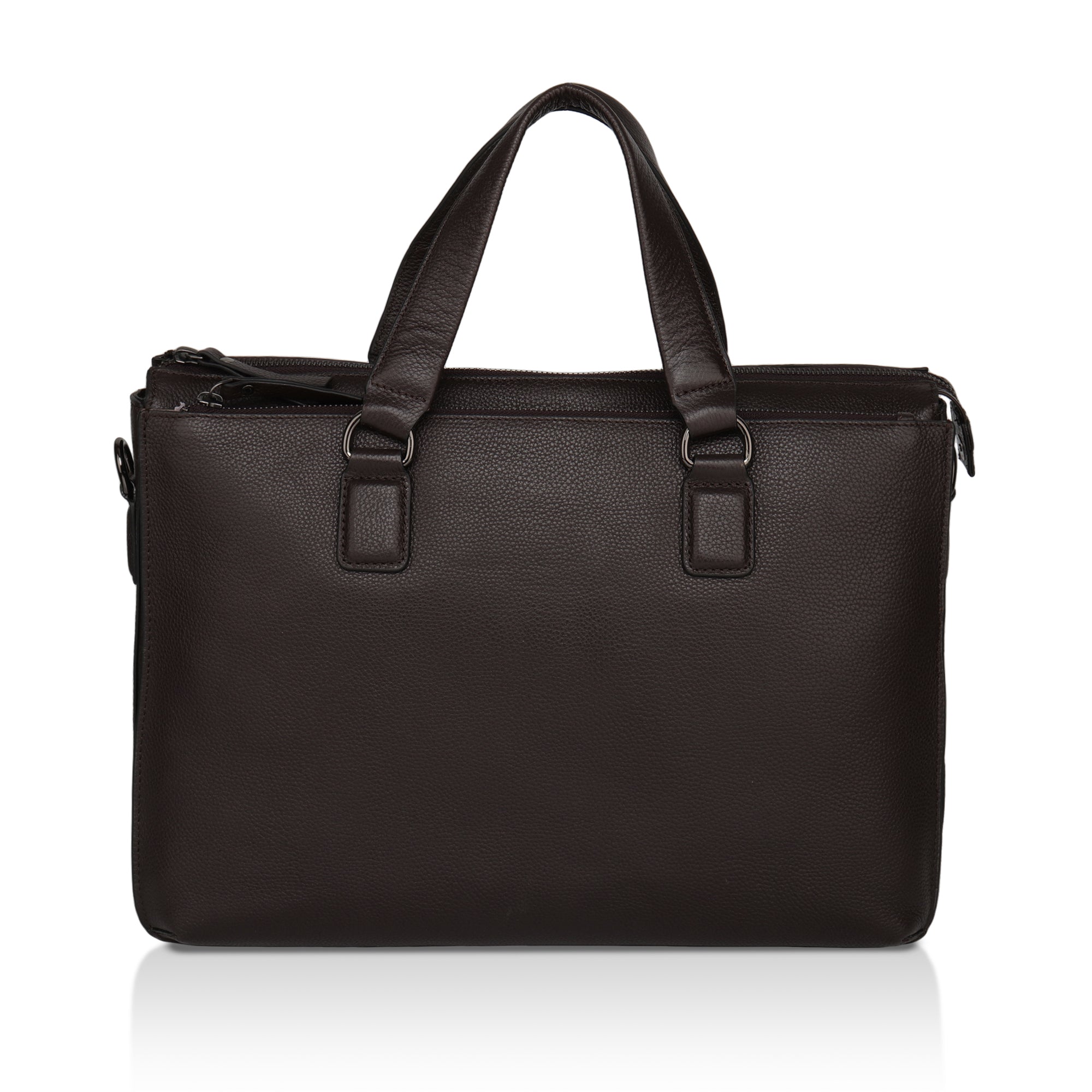 Nexa: Pebbled Leather Laptop Bag (Brown)