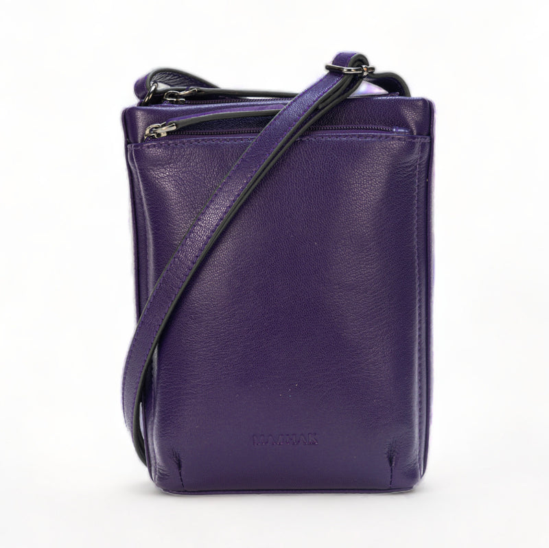 Sienna: Napa Leather Crossbody Bag (Purple)