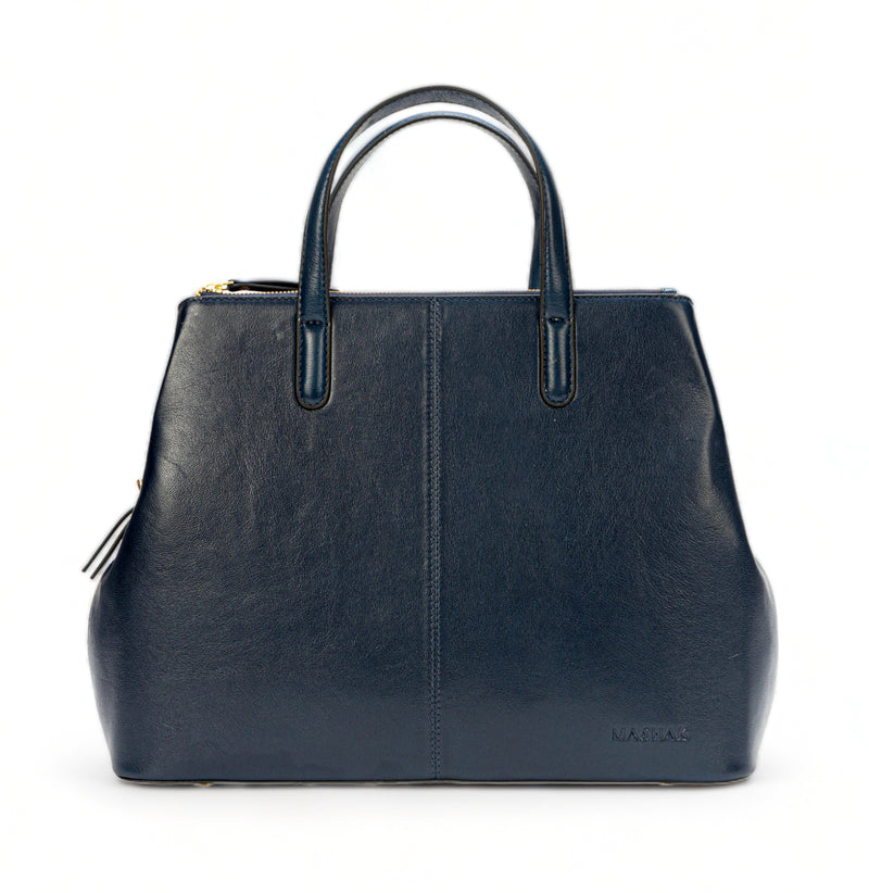 Divino: Napa Leather Laptop Handbag (Navy Blue)