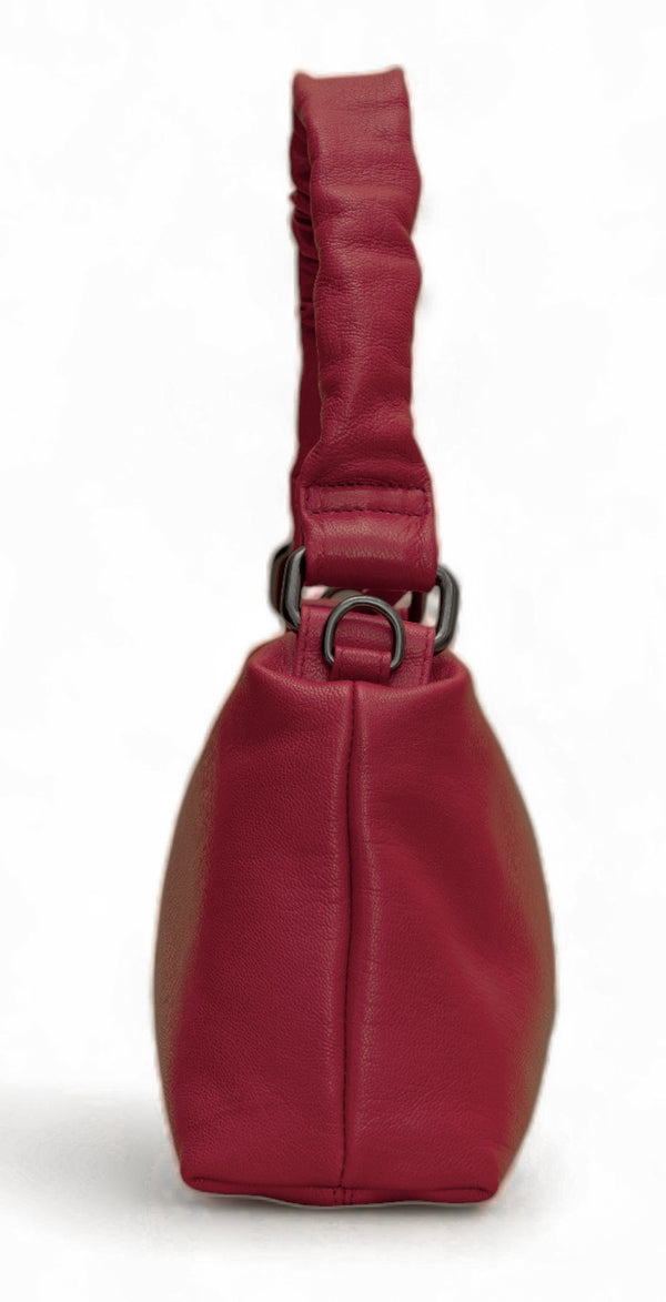 Verve: Napa Leather Crossbody Bag (Hot Pink)