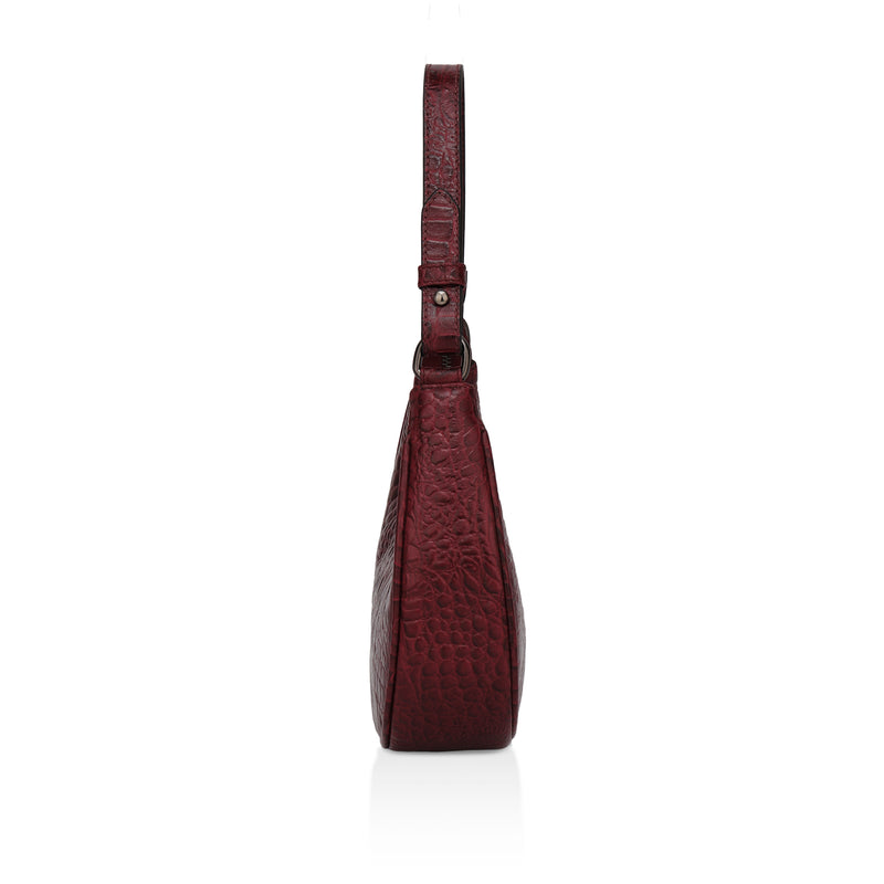 Dazzlo: Luxury Leather Shoulder Bag (Cherry Red)