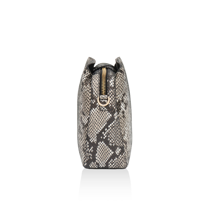 Savannah: Italian Leather Crossbody Bag (Grey)