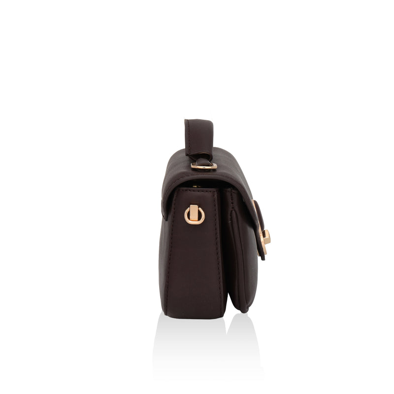 Terra: Pebbled Leather Cross Body Bag (Brown)