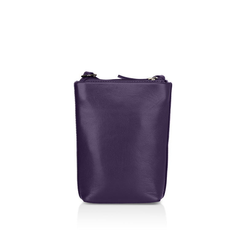 Sienna: Napa Leather Crossbody Bag (Purple)