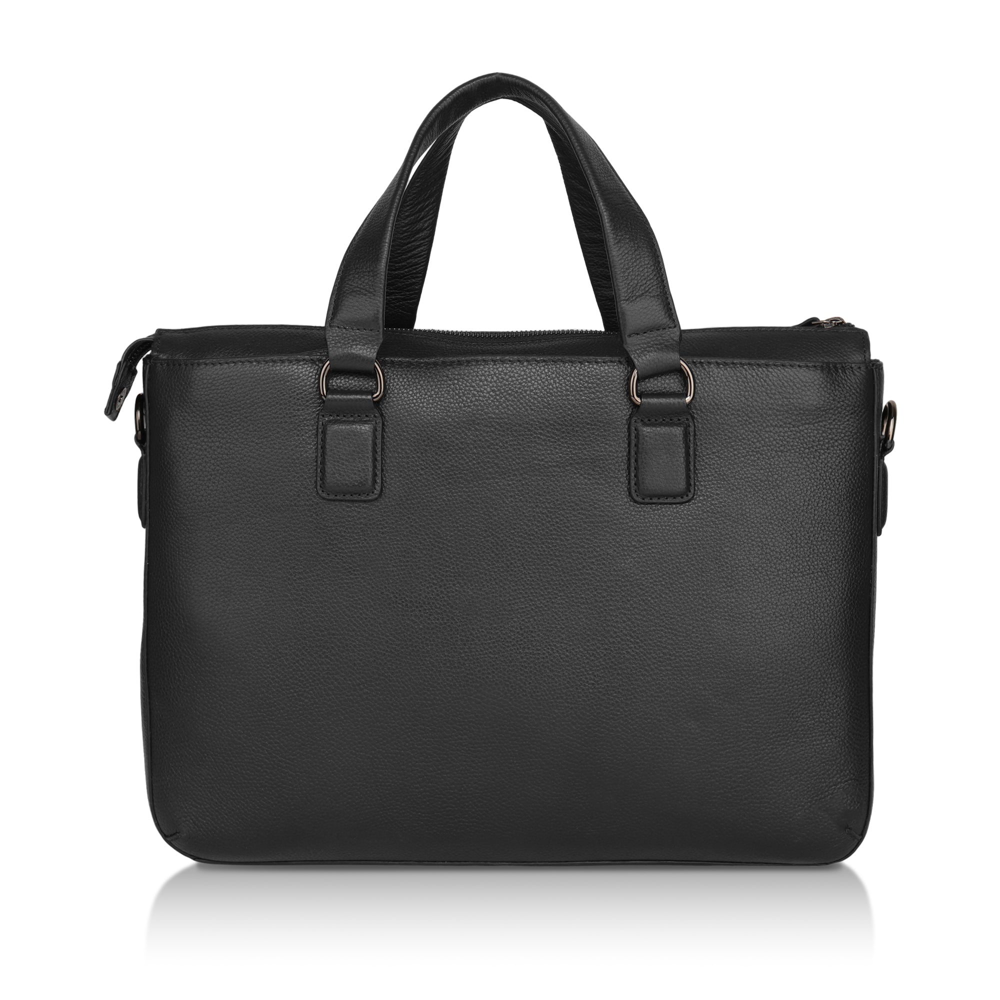 Nexa: Pebbled Leather Laptop Bag (Black)