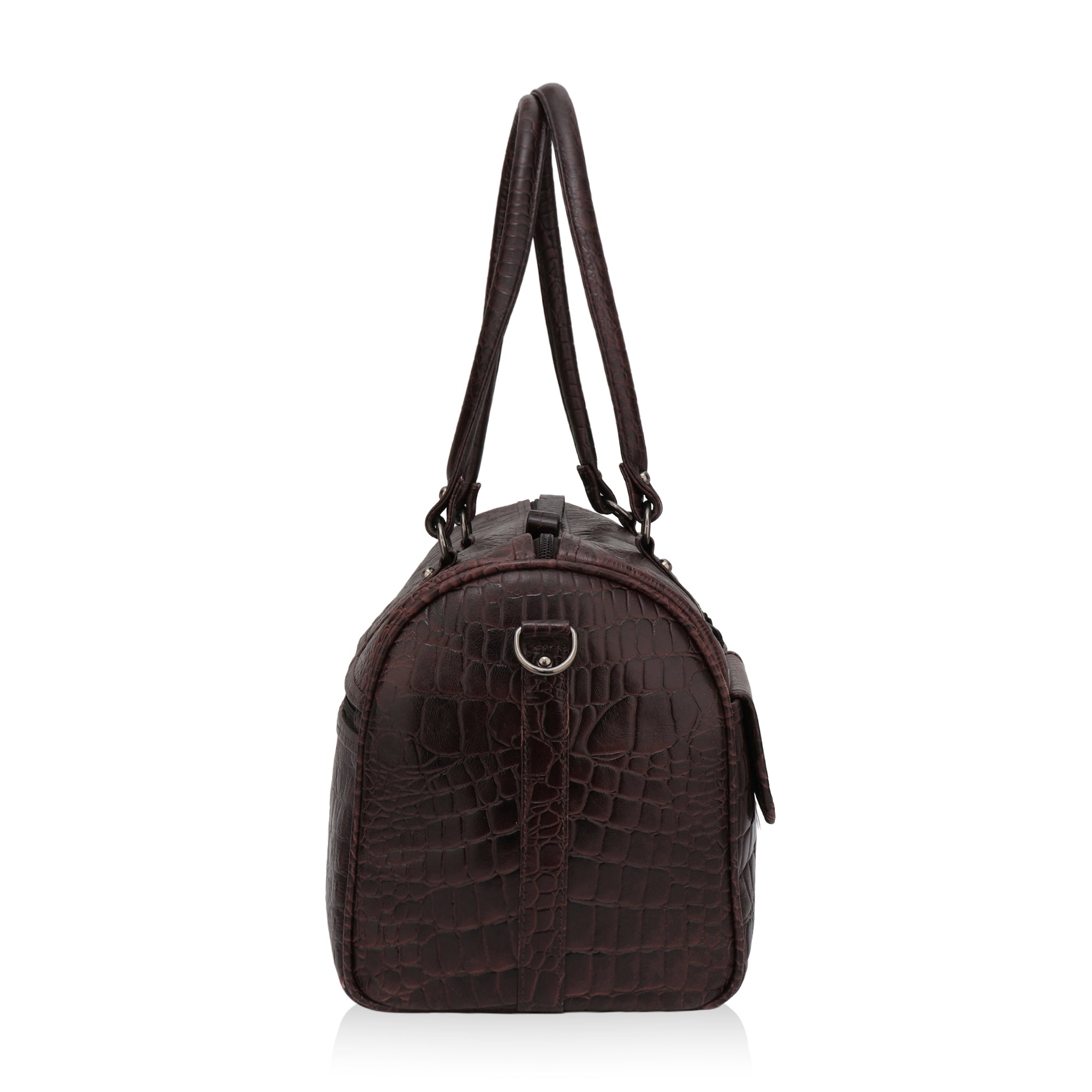 Elité: Luxury Leather Travel Duffel Bag (Brown)