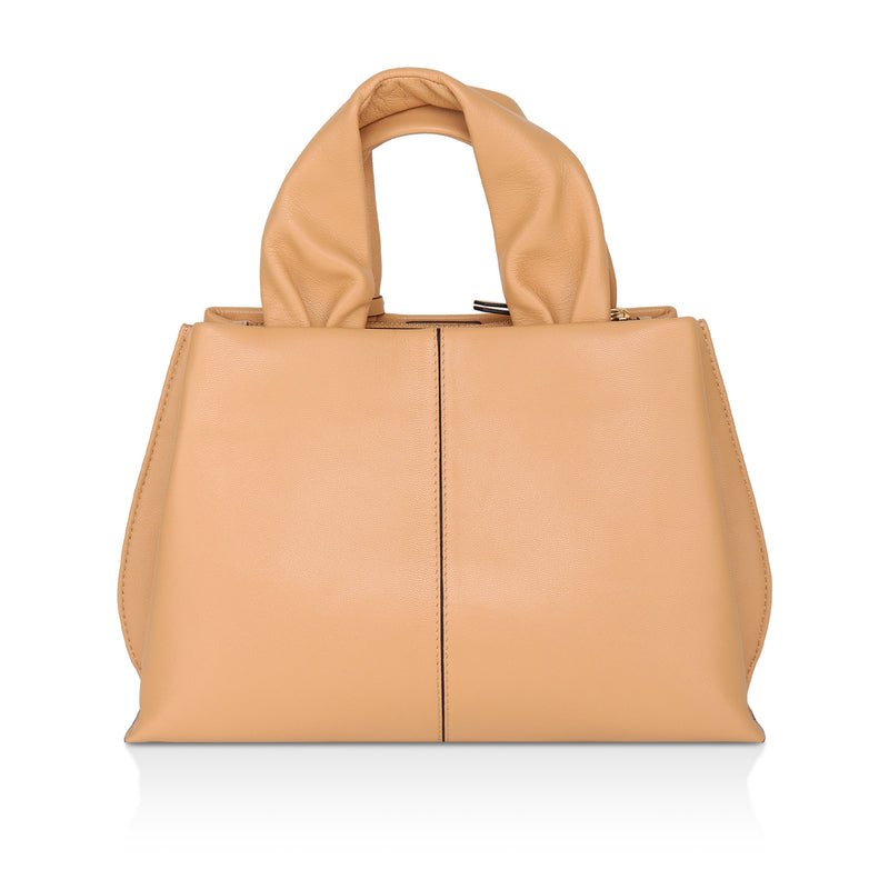 Mia : Napa Leather Handbag (Camel)