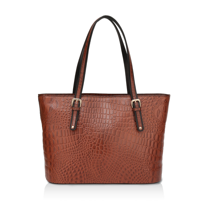 Alpha: Luxury Leather Office Tote (Tan)