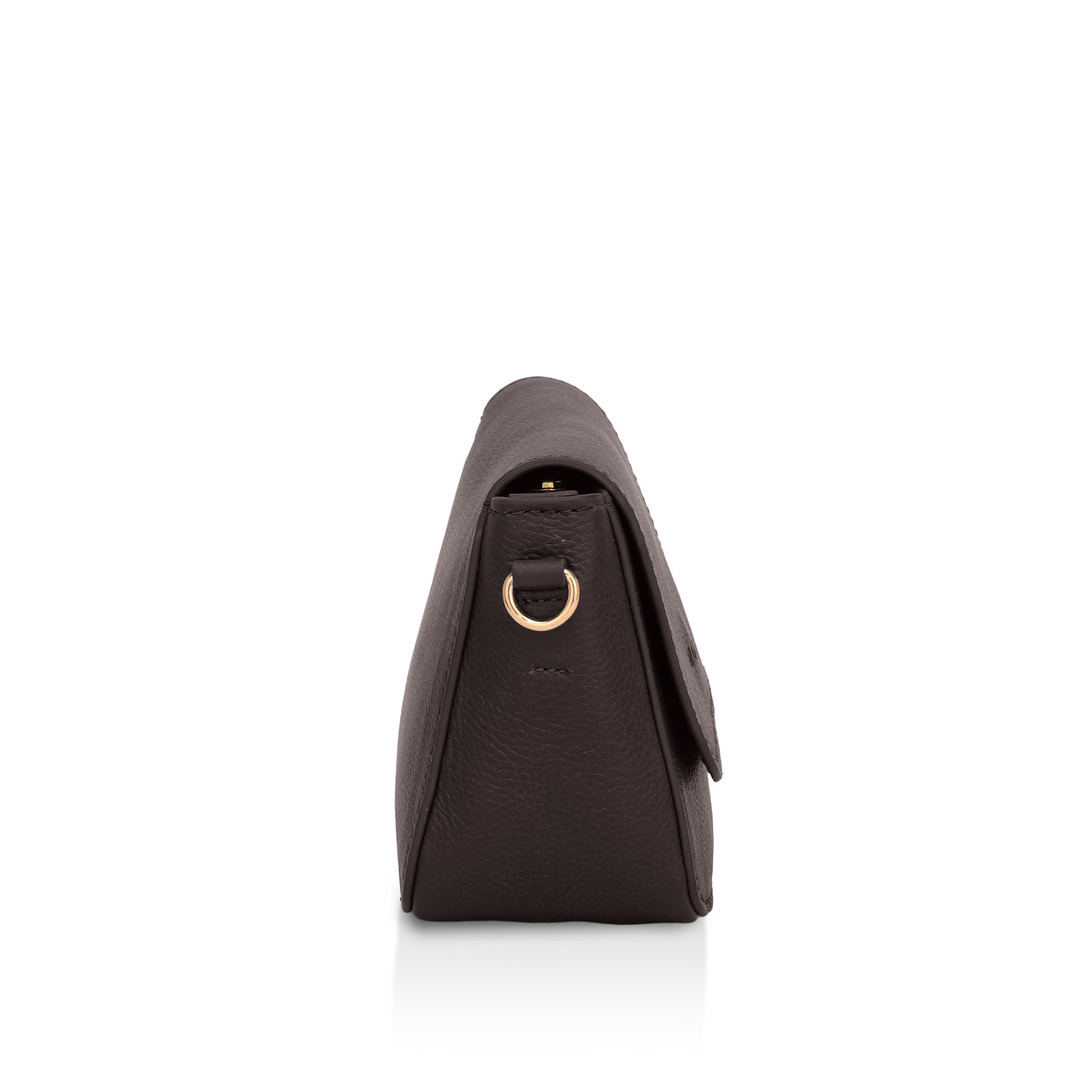 Eva : Pebbled Leather Crossbody Bag (Brown)