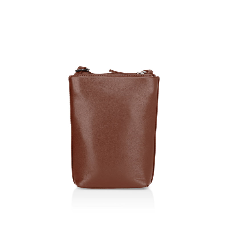 Sienna: Napa Leather Crossbody Bag (Tan)