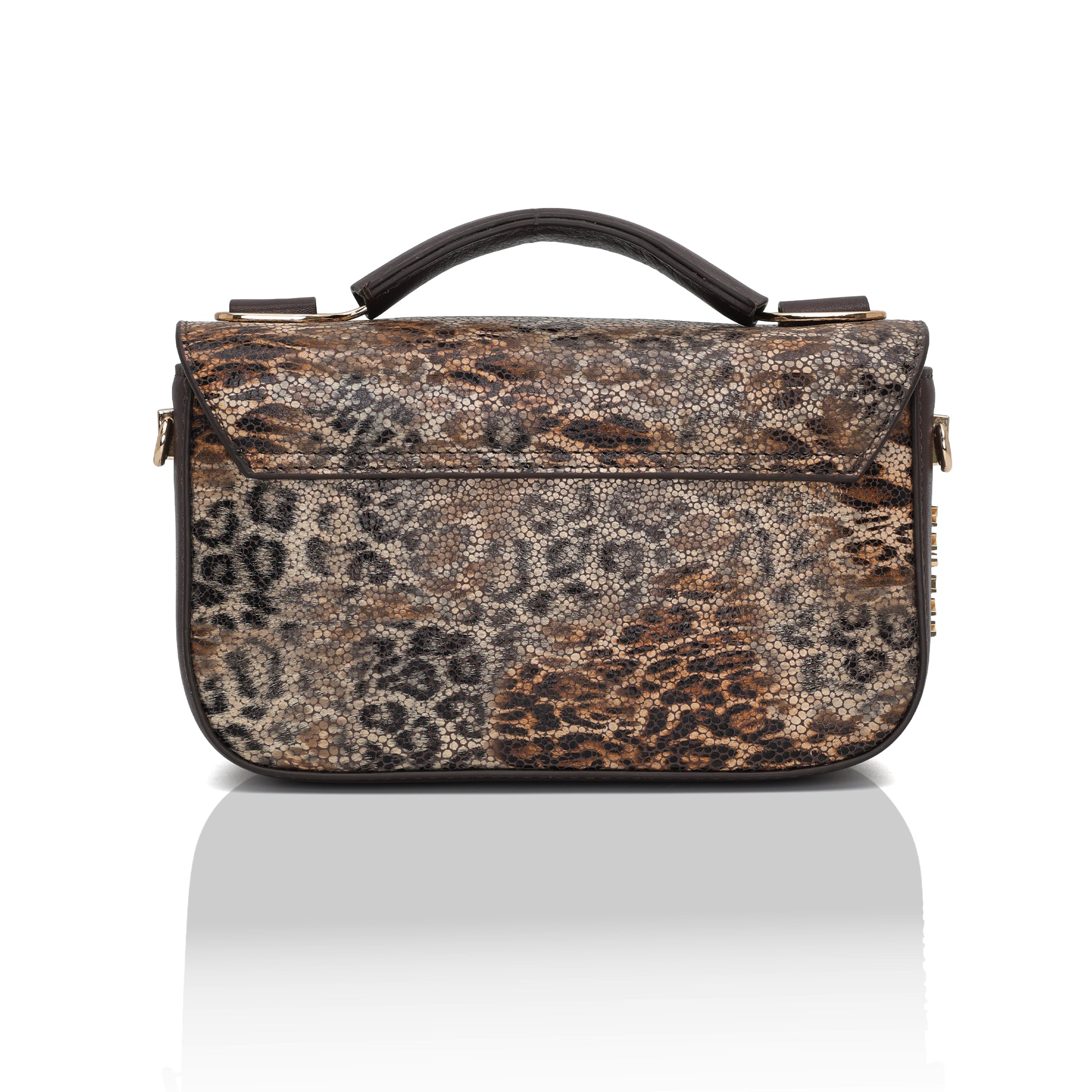 Terra : Italian leather Crossbody Bag (Brown)