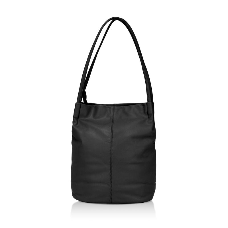 Boho: Soft Napa Leather Tote Bag (Black)